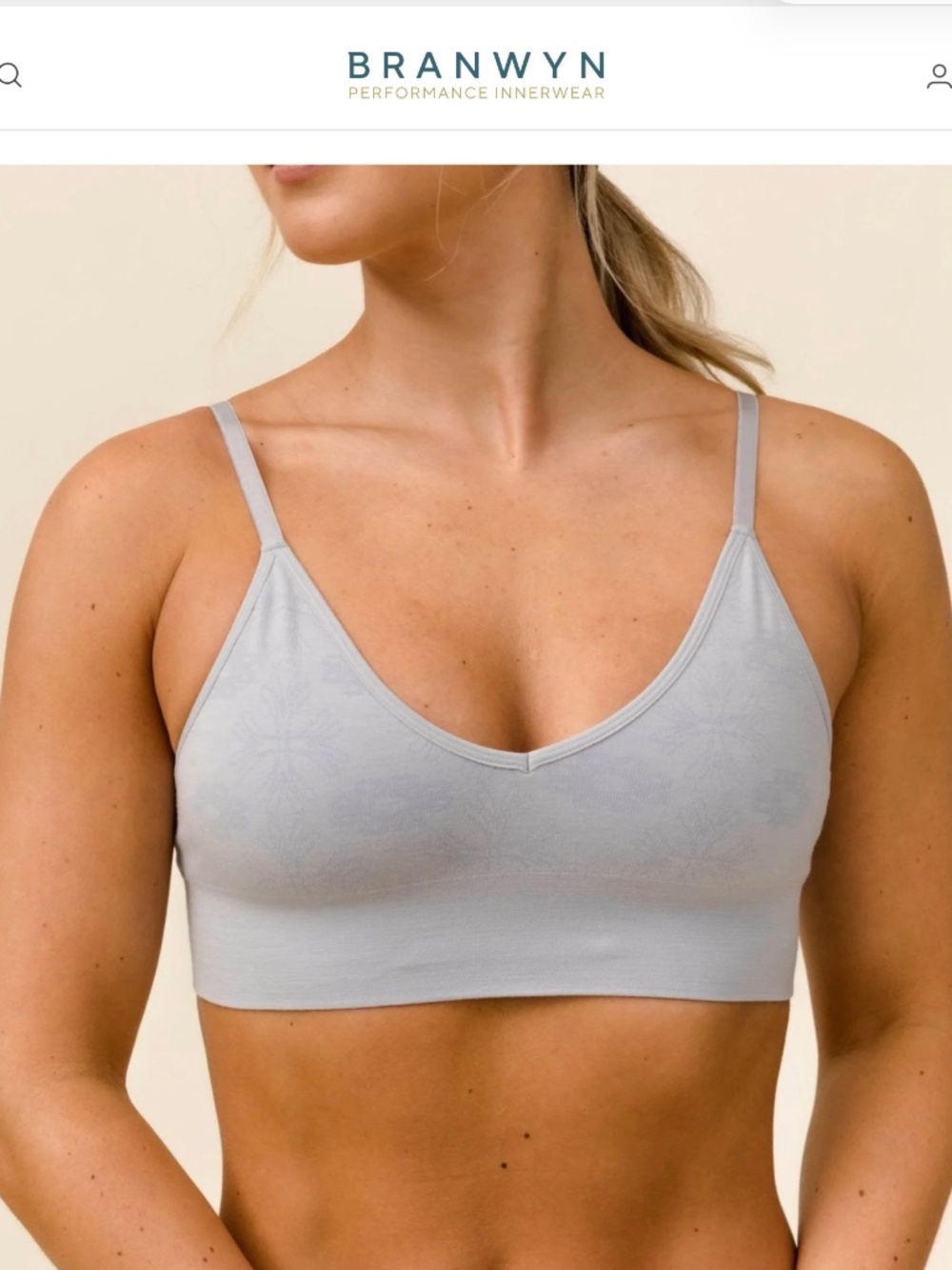 Branwyn Essential Bralette, Luna Gray, Small